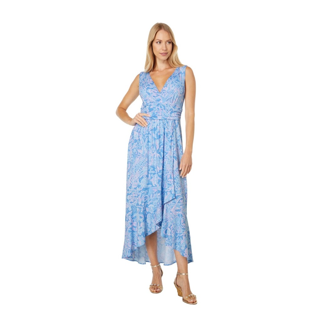 NWOT Lilly Pulitzer Blue Purple Sea She’ll Print Beachy Vacation Moana Dress